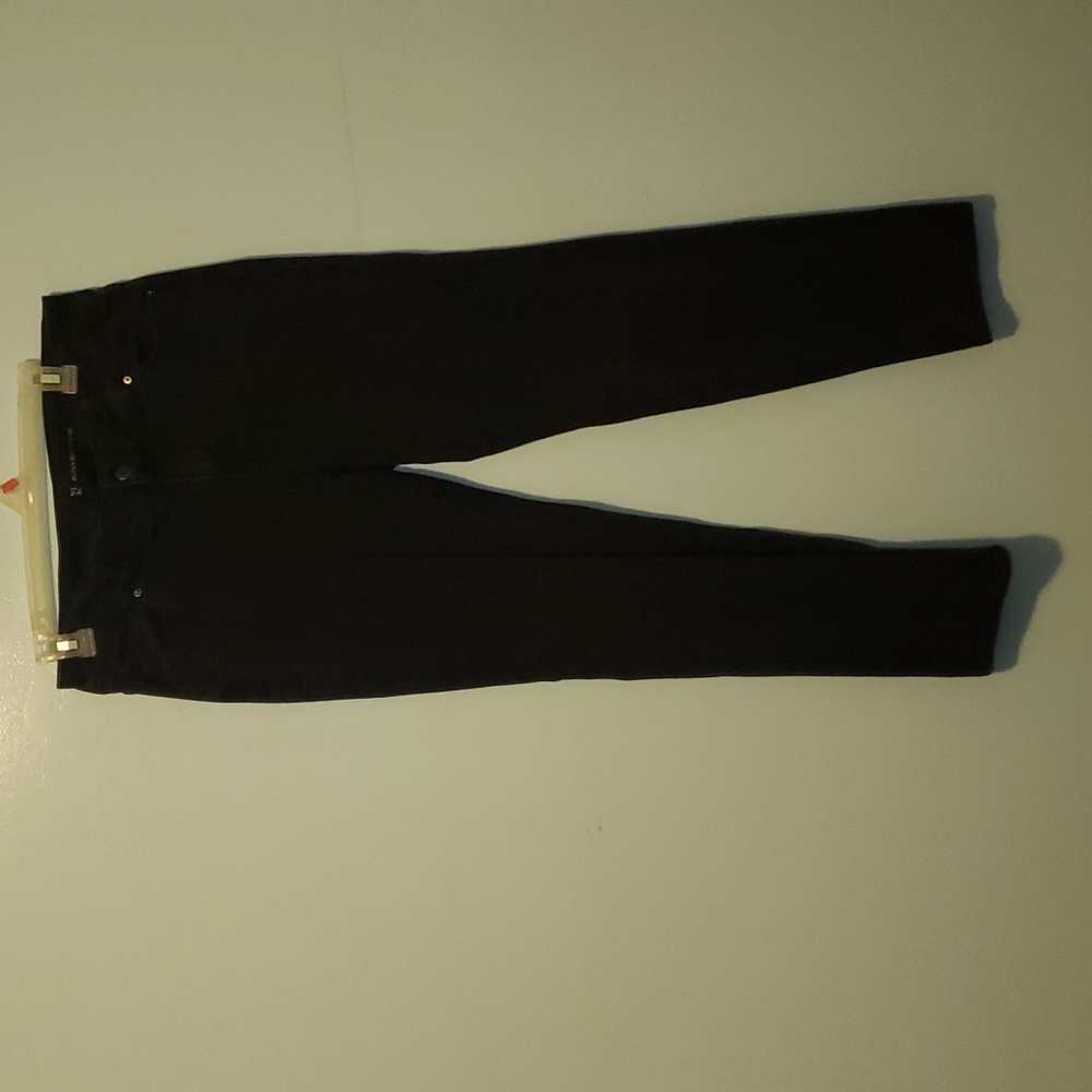 Woman's NY&Co Curvy Boyfriend black denim stretch jeans size 8